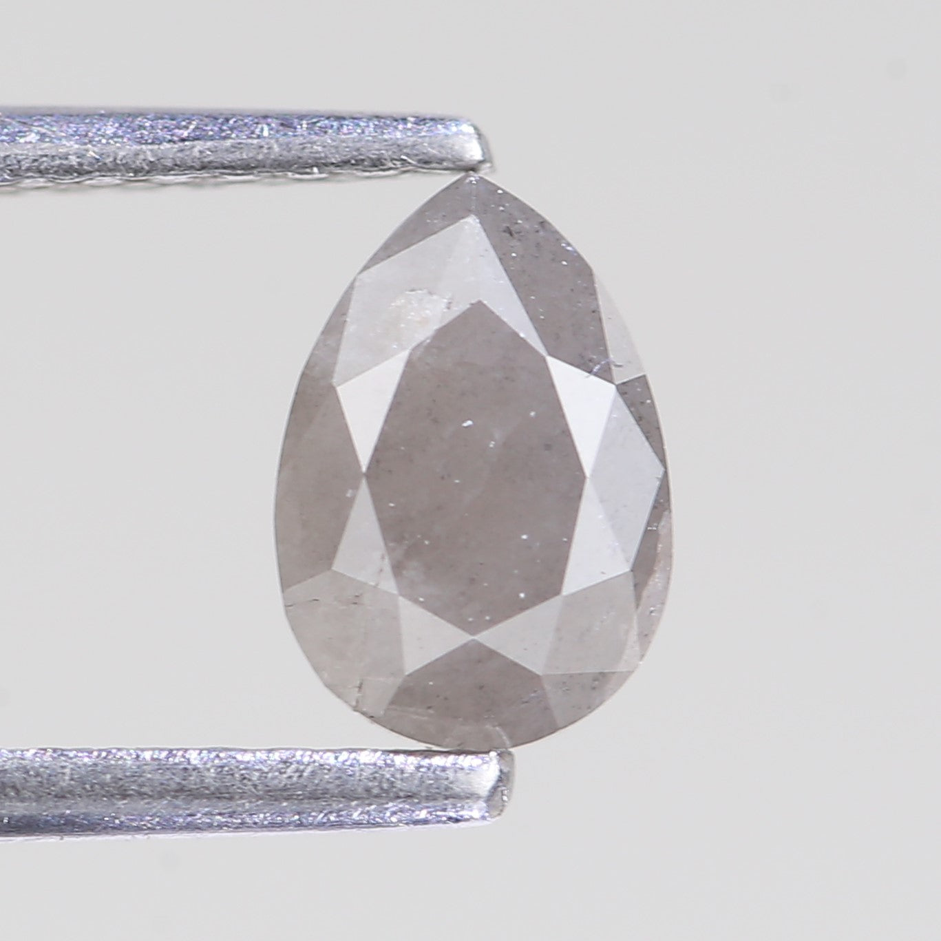 0.64 Carat Natural Pear Cut Gray Salt And Pepper Diamond 7 MM