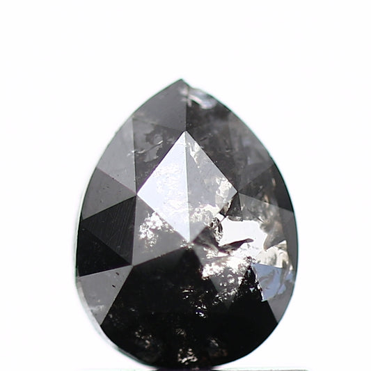 0.66 Carat Loose Salt And Pepper Black Diamond Pear Shape