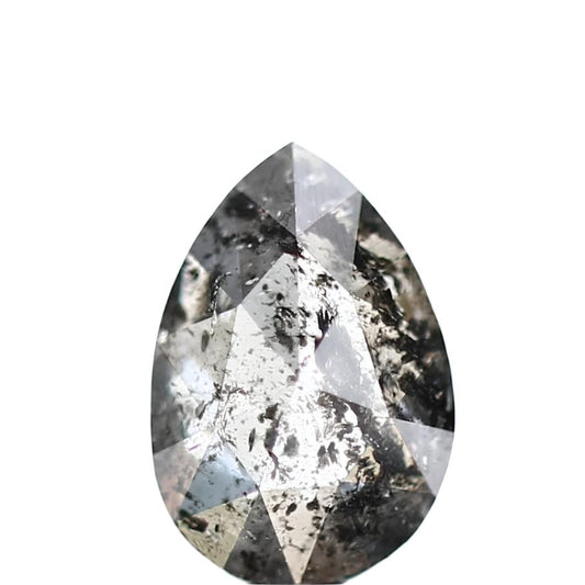 0.66CaratRoseCutPearNaturalLooseSaltandPepperDiamond6.50MM