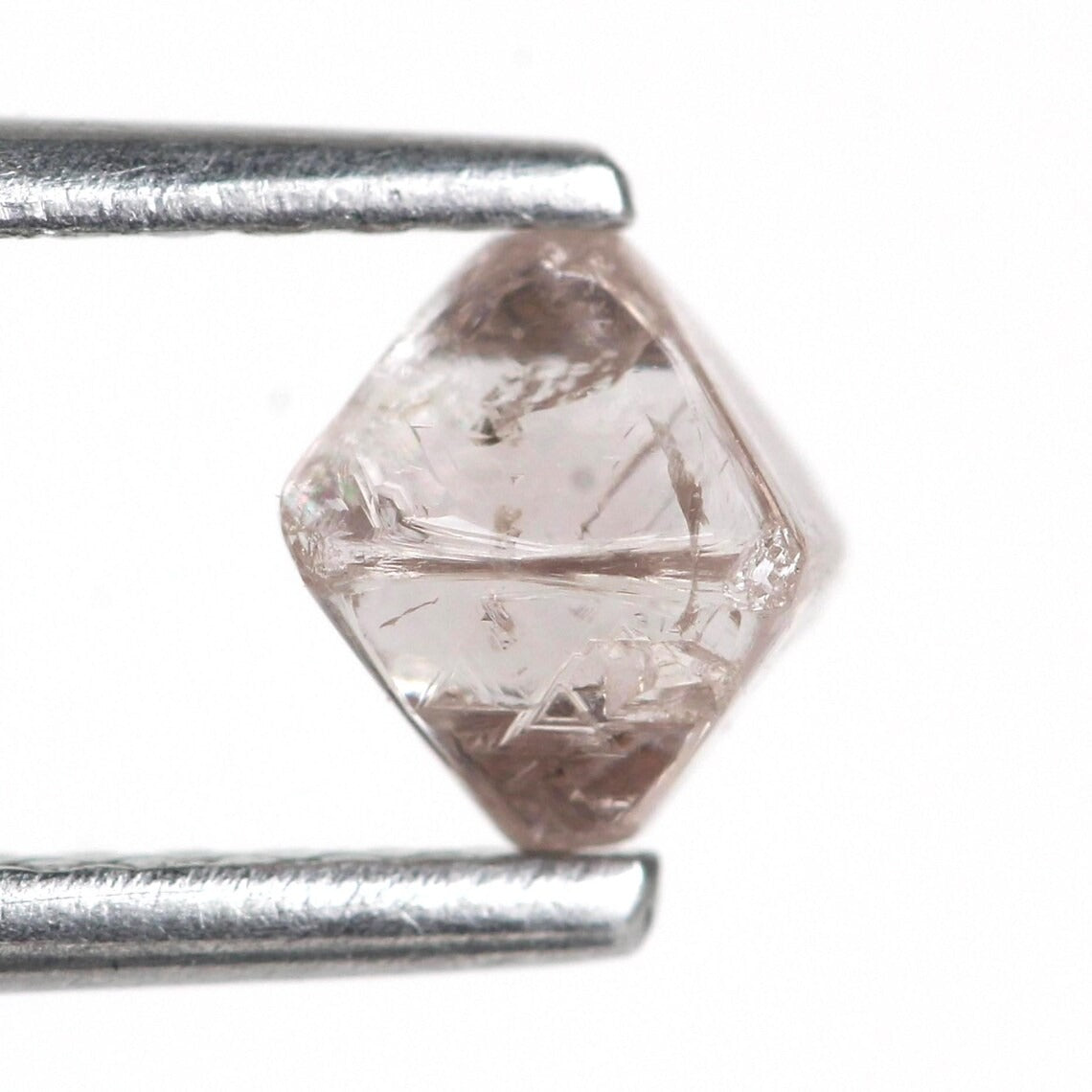 0.69 Carat Natural Light Pink Purple Rough Diamond Crystal Octahedron 4.3 MM