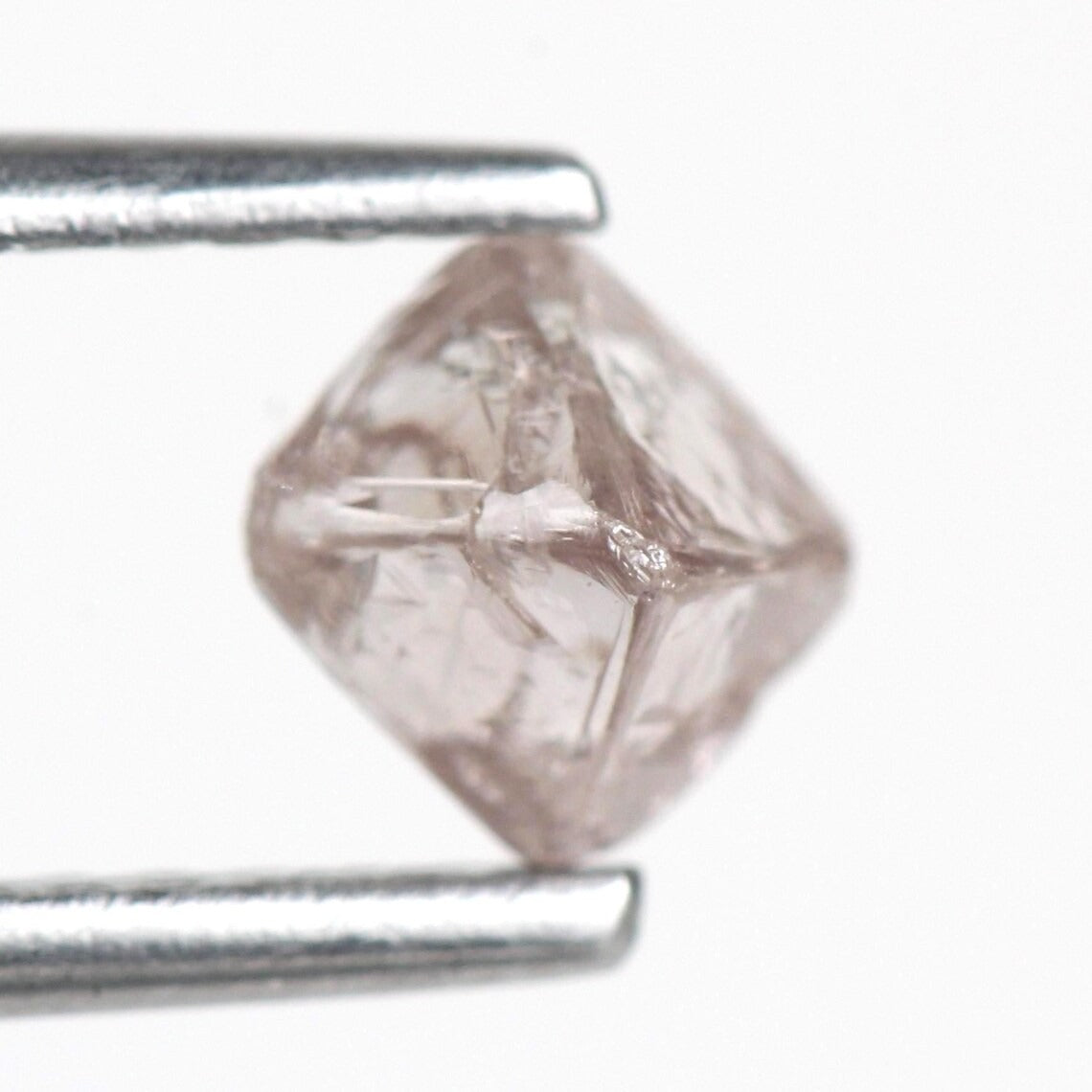 0.69 Carat Natural Light Pink Purple Rough Diamond Crystal Octahedron 4.3 MM