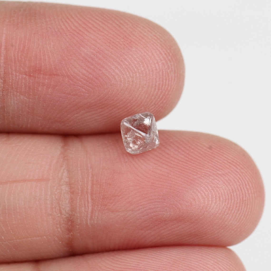 0.69 Carat Natural Light Pink Purple Rough Diamond Crystal Octahedron 4.3 MM