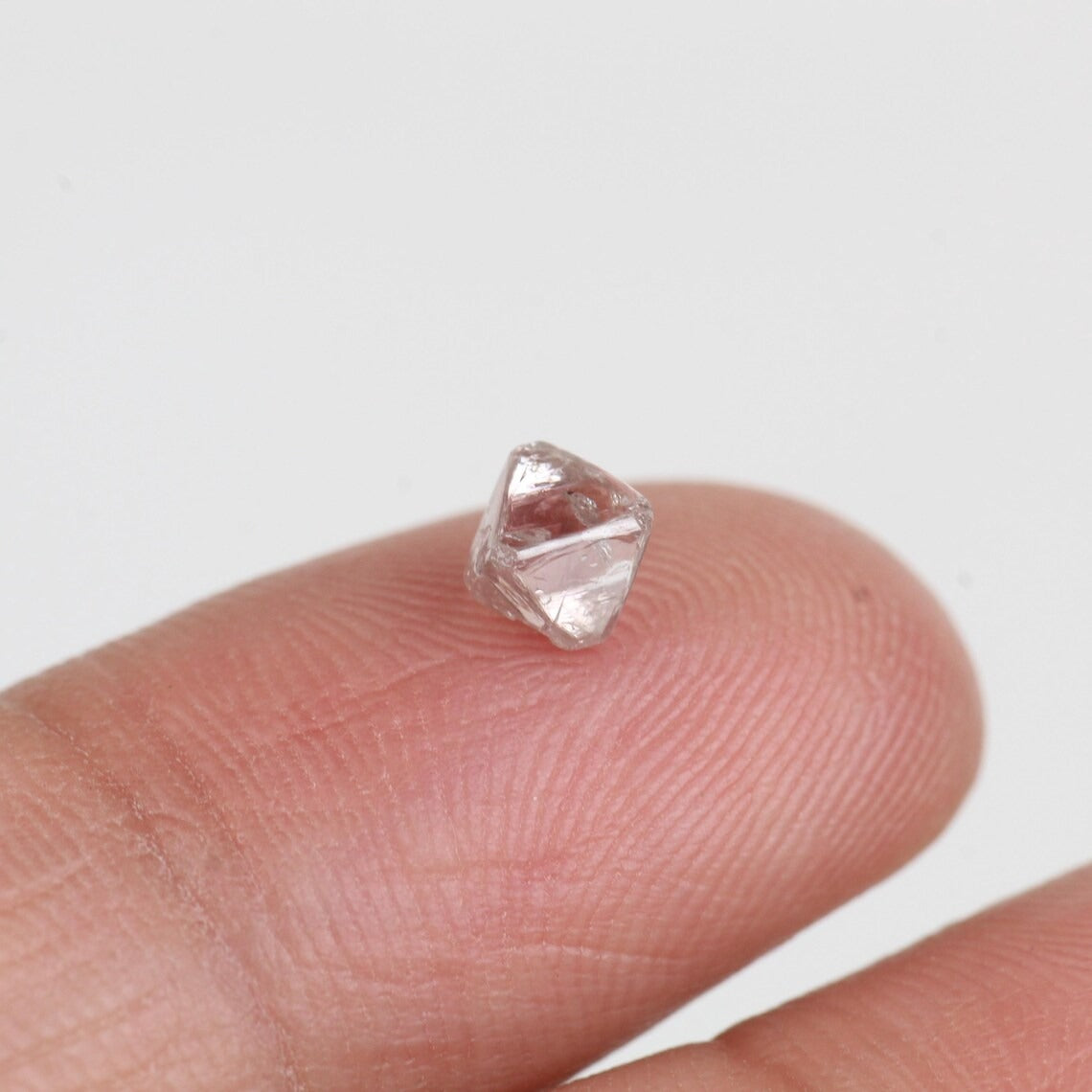 0.69 Carat Natural Light Pink Purple Rough Diamond Crystal Octahedron 4.3 MM