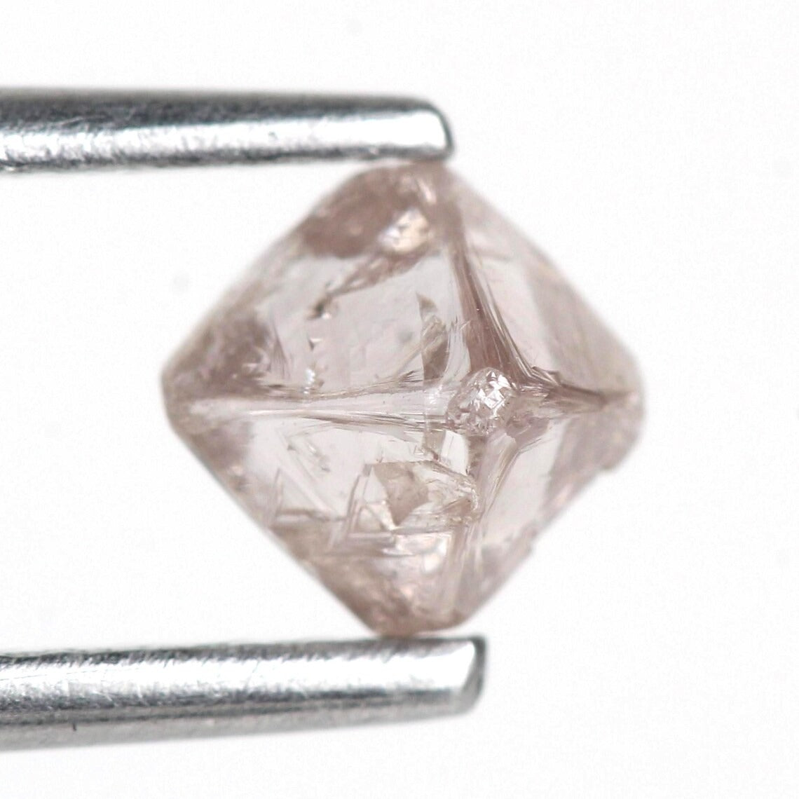 0.69 Carat Natural Light Pink Purple Rough Diamond Crystal Octahedron