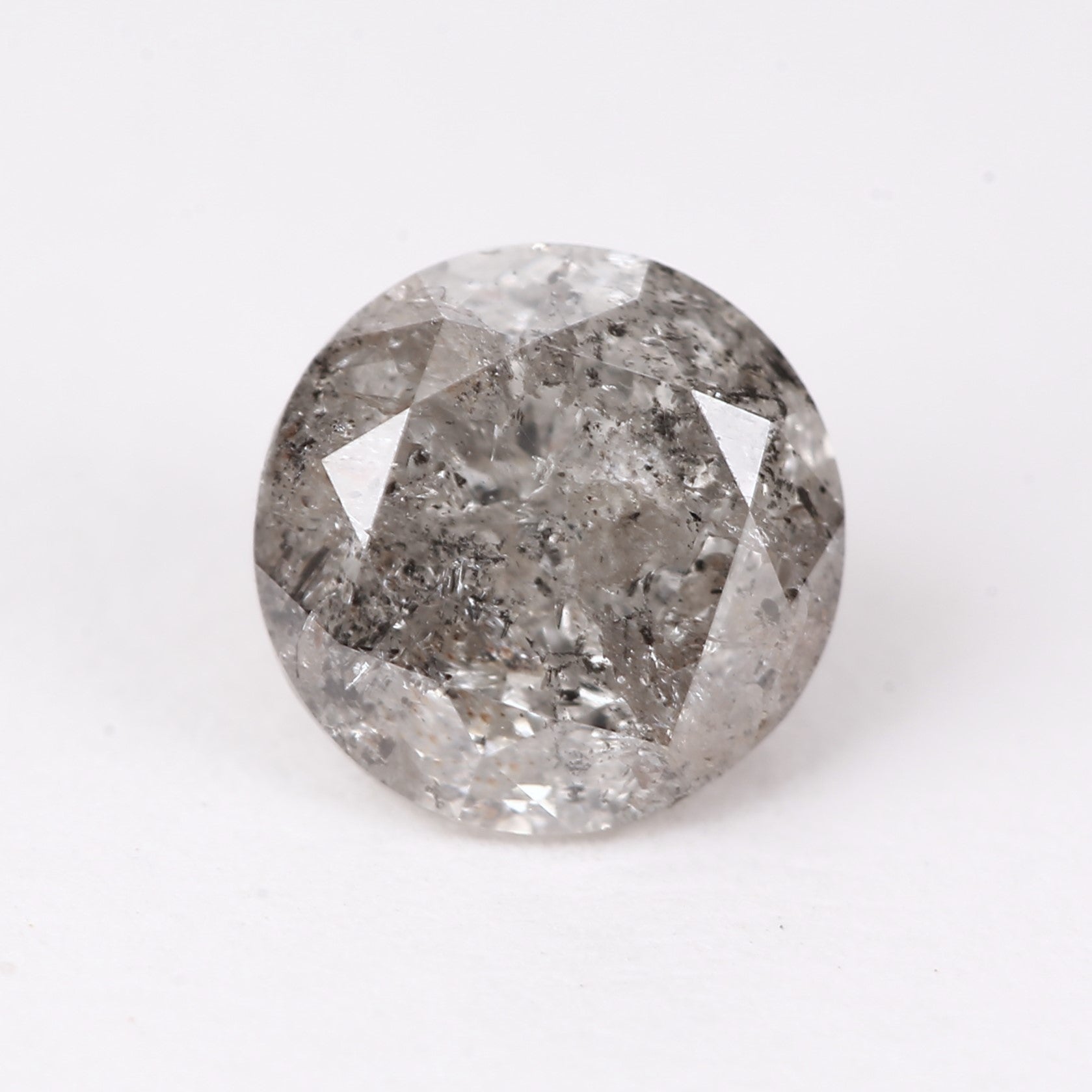 0.70ct Round Salt and Pepper Diamond Natural Gray for Unique Rings