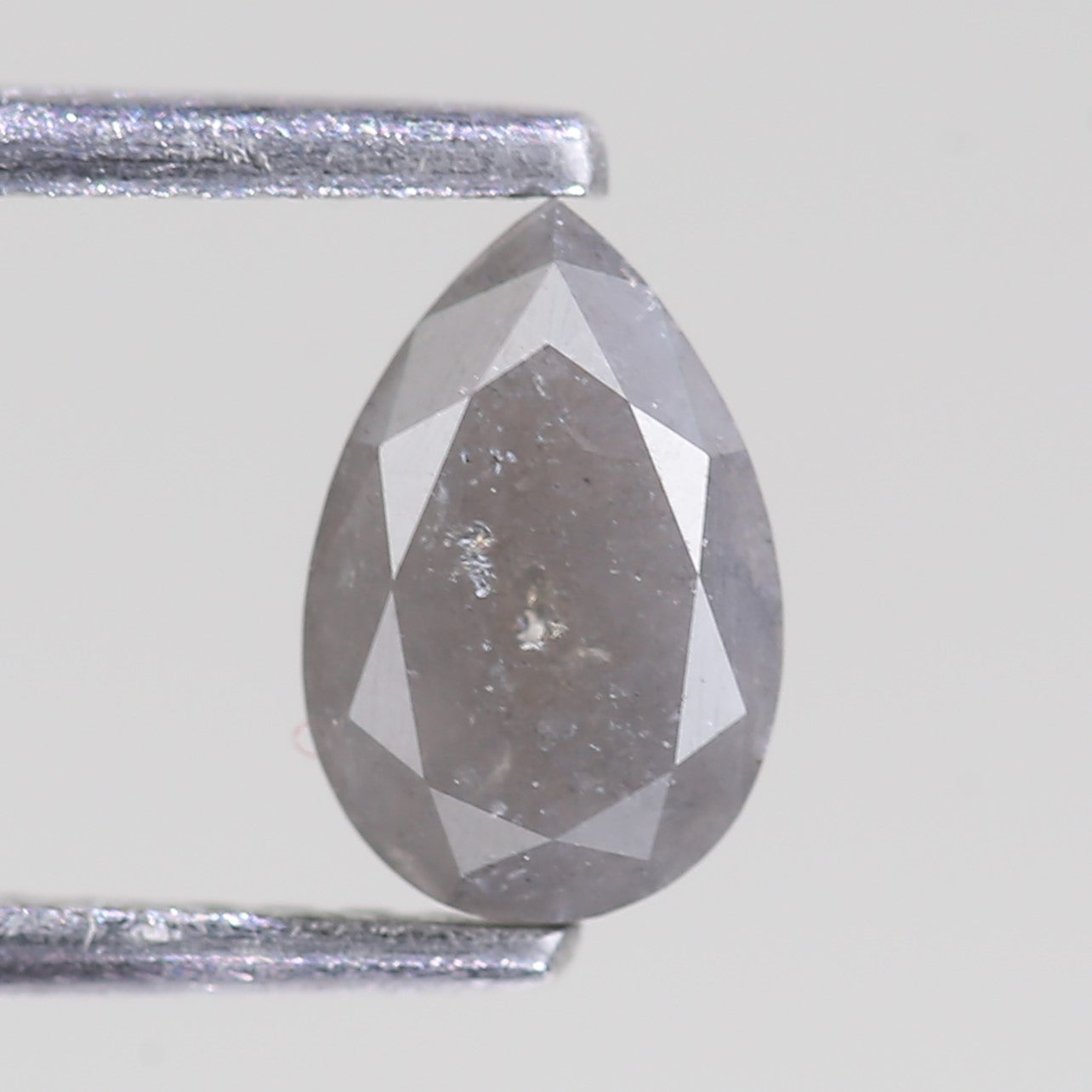 0.72 Carat Natural  Pear Cut Gray Salt And Pepper Diamond 7.20 MM