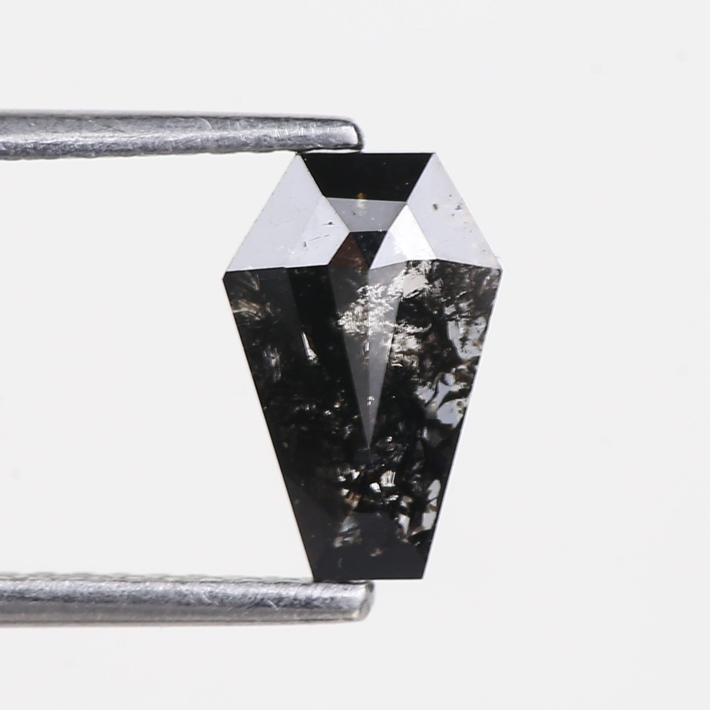 0.78 Carat Coffin Cut Salt and Pepper Diamond 9 MM