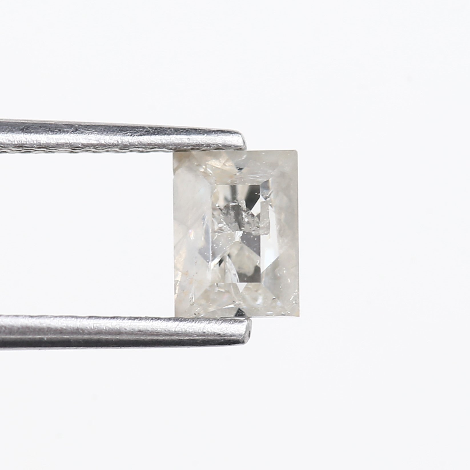 0.78 Carat Natural Icy gray Rectangular Salt and Pepper Diamond 5.70 MM