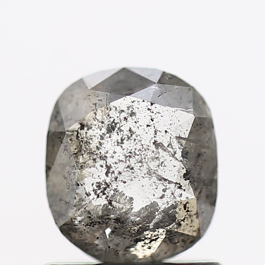 0.79 Carat Square Cushion Salt and Pepper Natural Diamond 6.1 MM