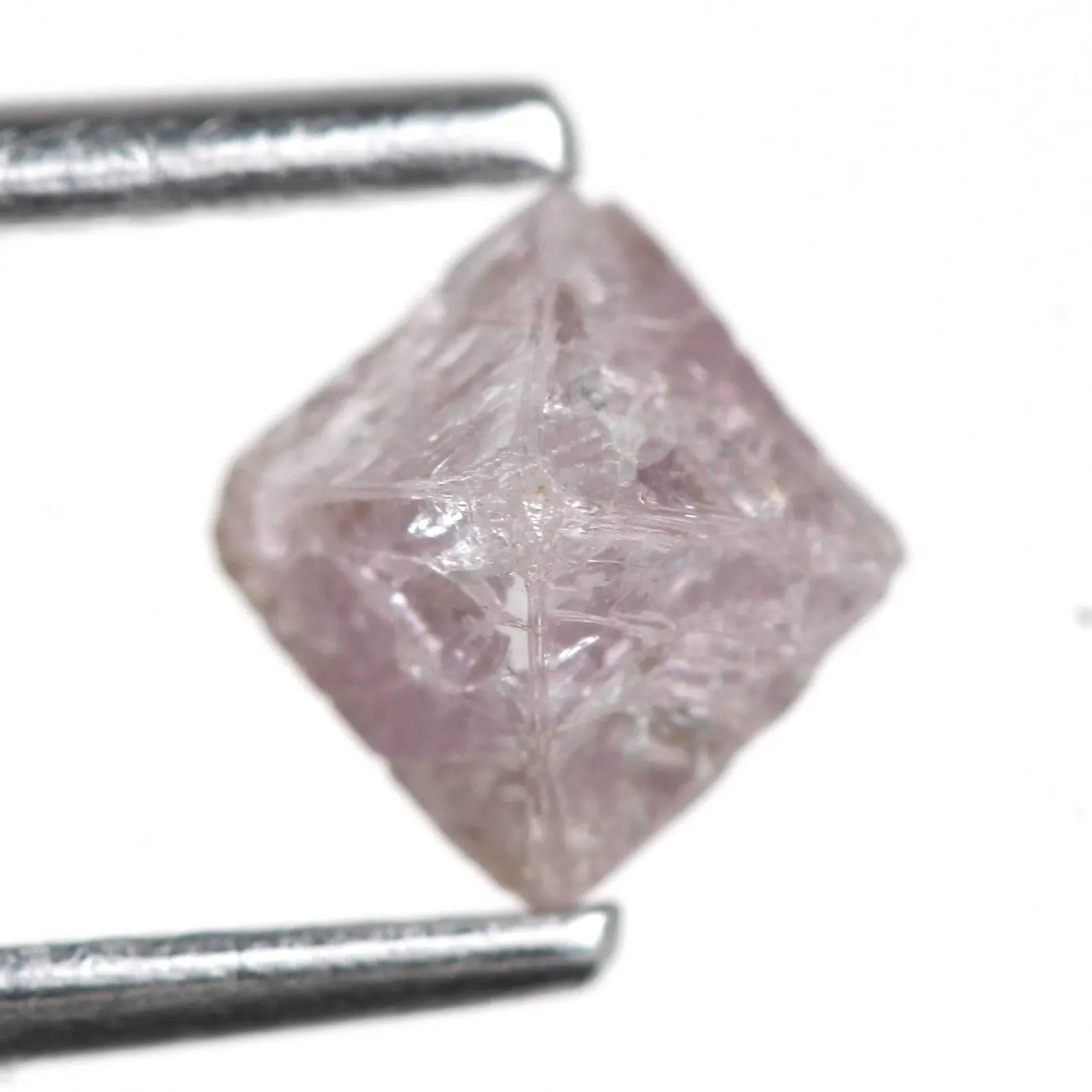 0.80 Carat Natural Purple Octahedron Pink Rough Diamond 4.6 MM