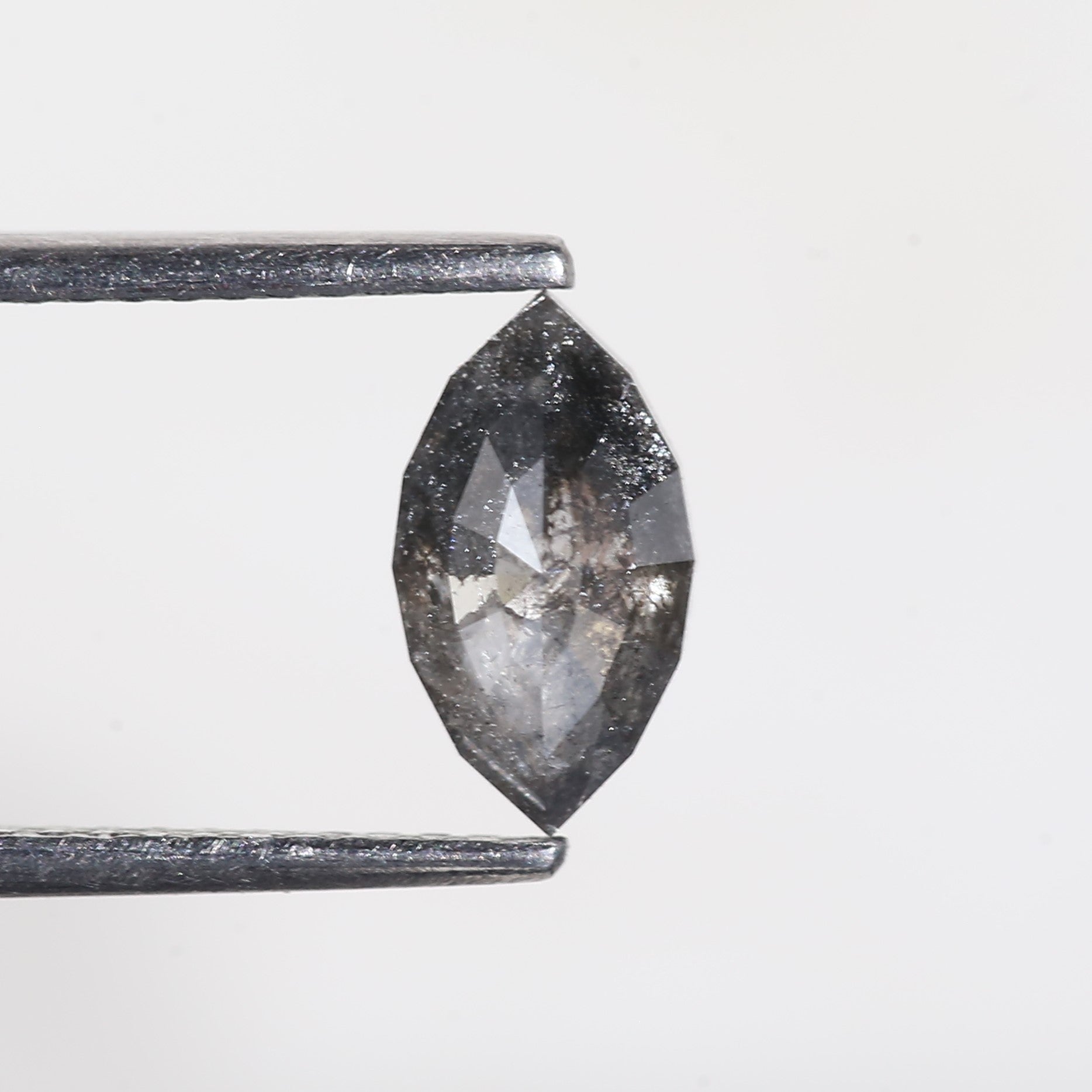0.82 Carat Marquise Cut Grey Salt and Pepper Diamond 8.7 MM