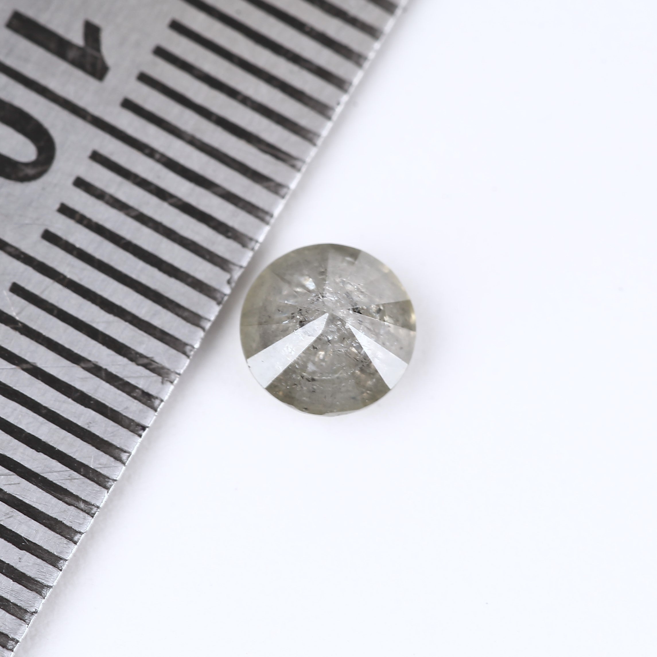 0.85 Ct Salt and Pepper Diamond 5.5 MM Natural Speckled Round Cut Stone