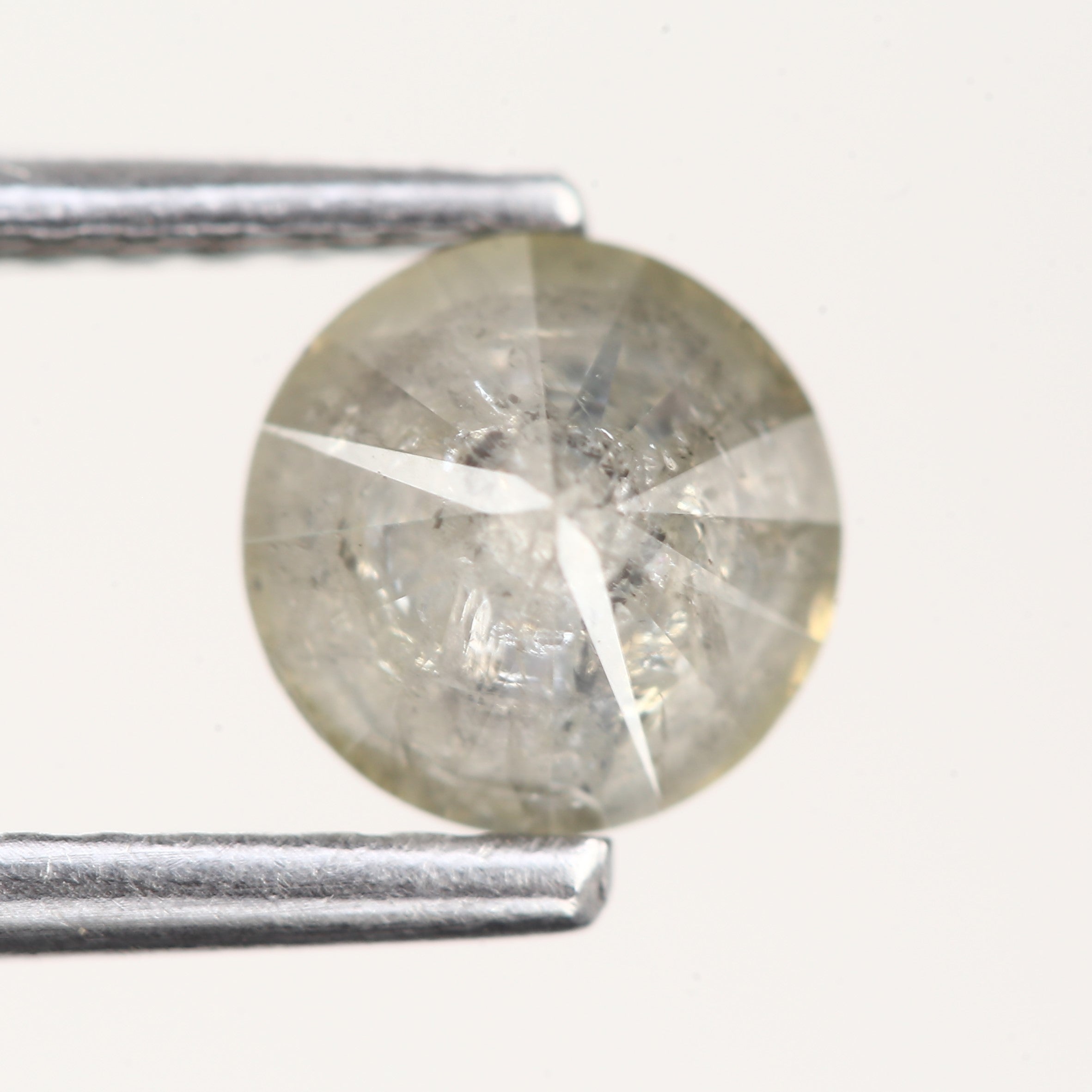 Natural 0.85 Ct Round Salt and Pepper Diamond 5.5 MM Grey and Black Inclusions