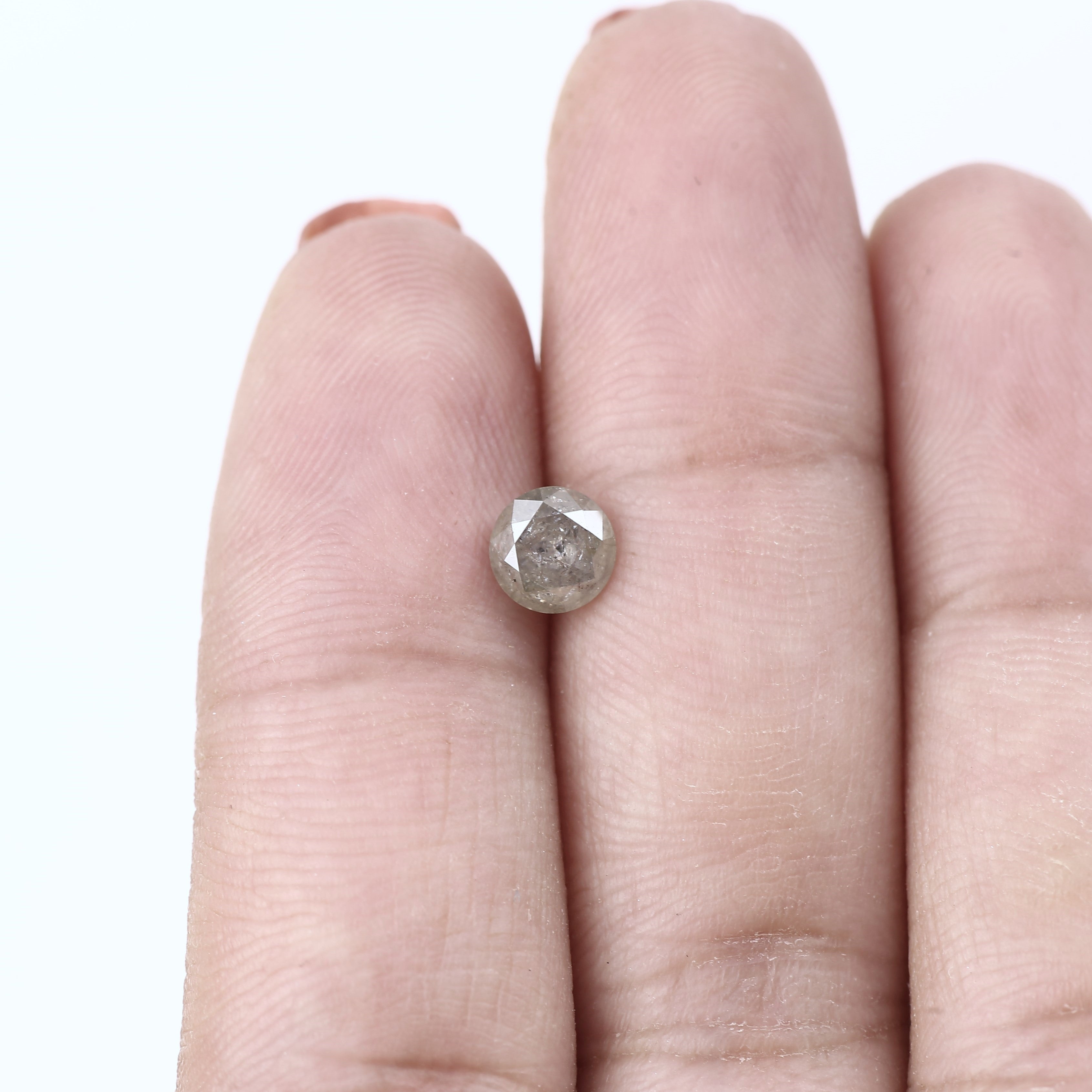 0.85 Ct Round Cut Salt and Pepper Diamond 5.5 MM Ideal for Fine Jewelry