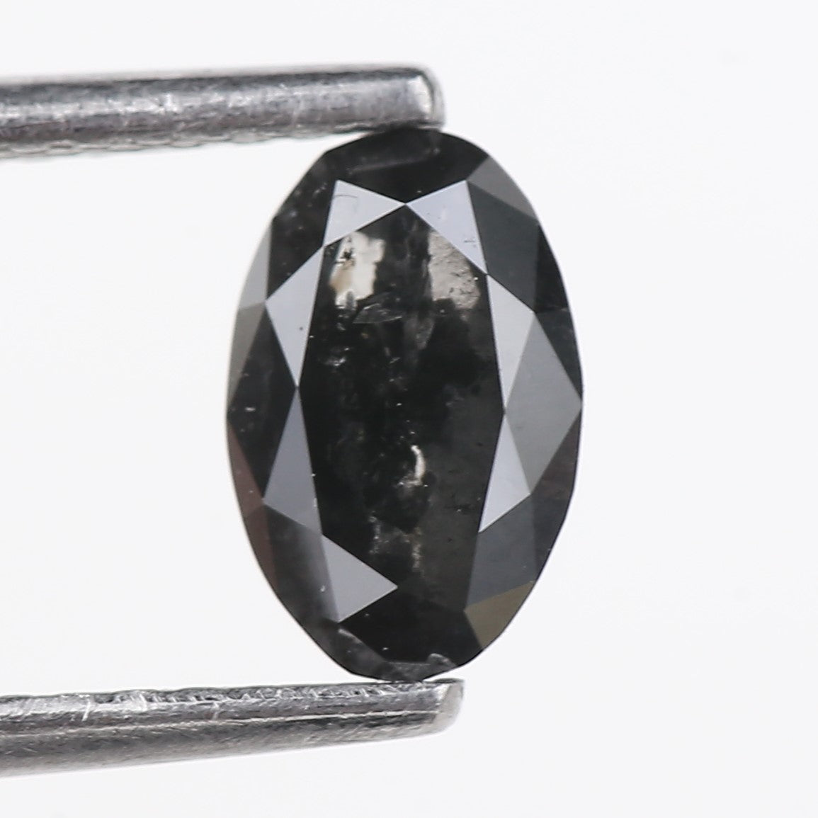 Natural Fancy Black Oval Diamond Salt and Pepper 7.25 MM