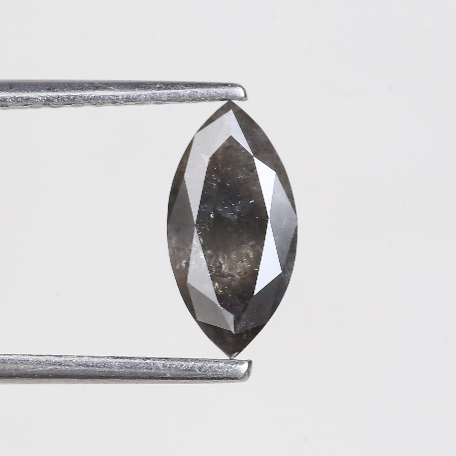 0.89 Carat Natural Marquise Cut Grey Salt and Pepper Diamond 9.99 MM 