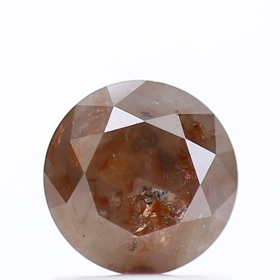 0.89 Carat Natural Red Diamond Round Salt And Pepper Diamond 6 MM