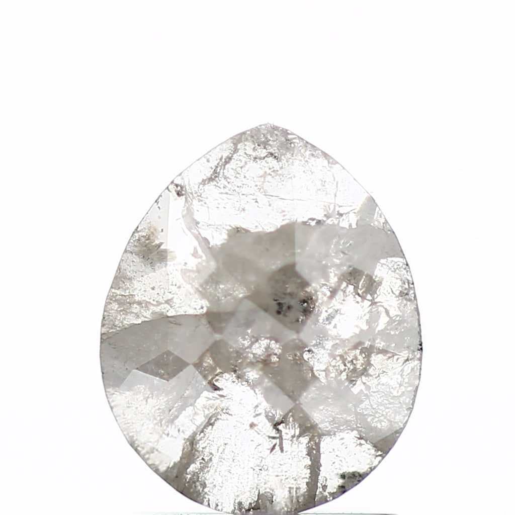 0.91 Carat Natural Pear Checker Cut Salt Pepper Diamond SDM75