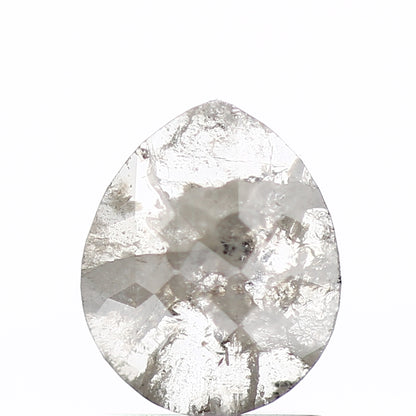 0.91 Carat Natural Pear Checker Cut Salt Pepper Diamond SDM75