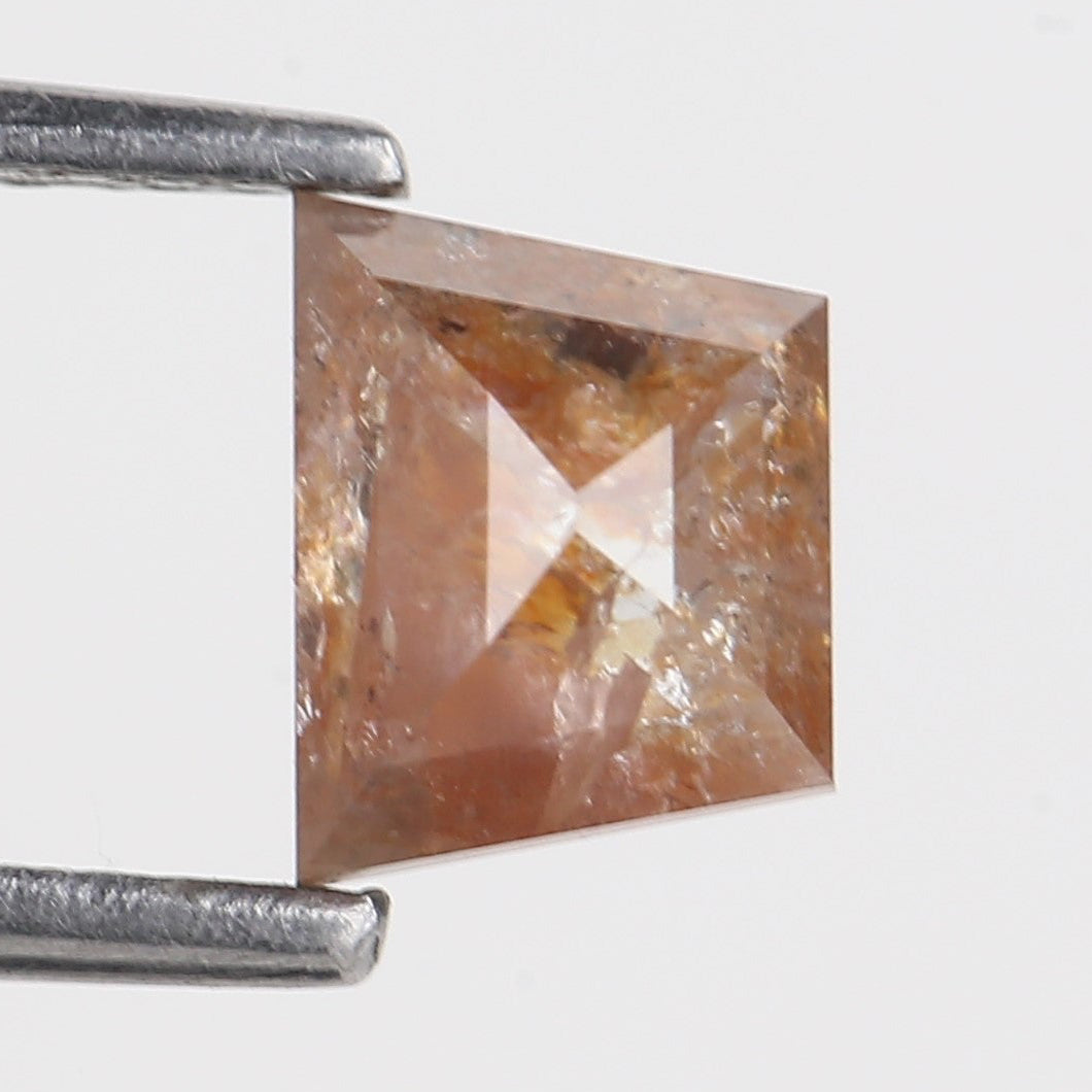 0.92 Carat Trapezoid Natural Orange Salt And Pepper Diamond 6.25 MM