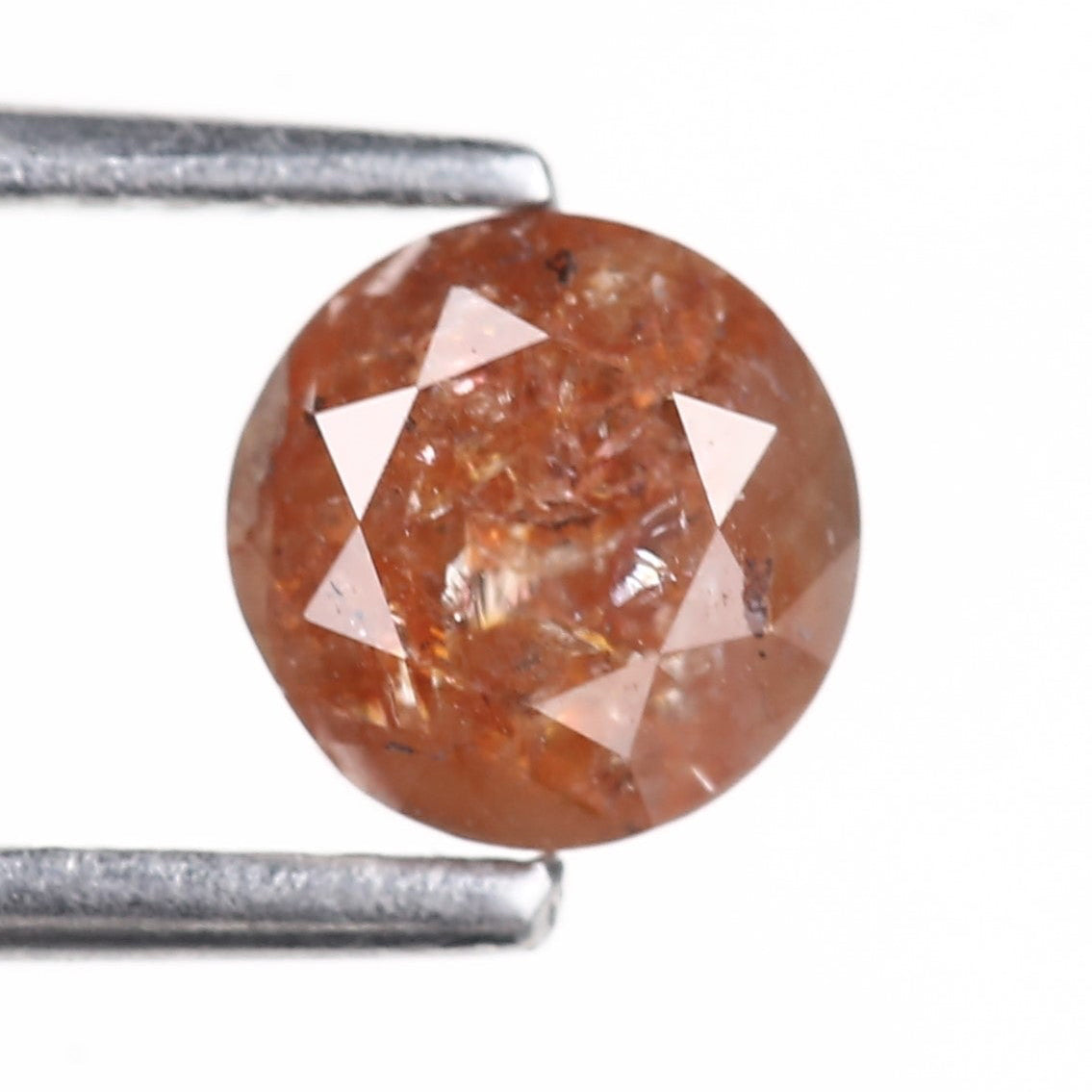 0.94 Carat Natural Orange Round Celestial Salt and Pepper Diamond 5.72 MM