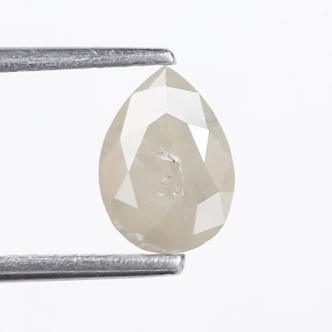 0.96 Carat Natural Opalescent Pear Shape Salt and Pepper Diamond 7.66 MM