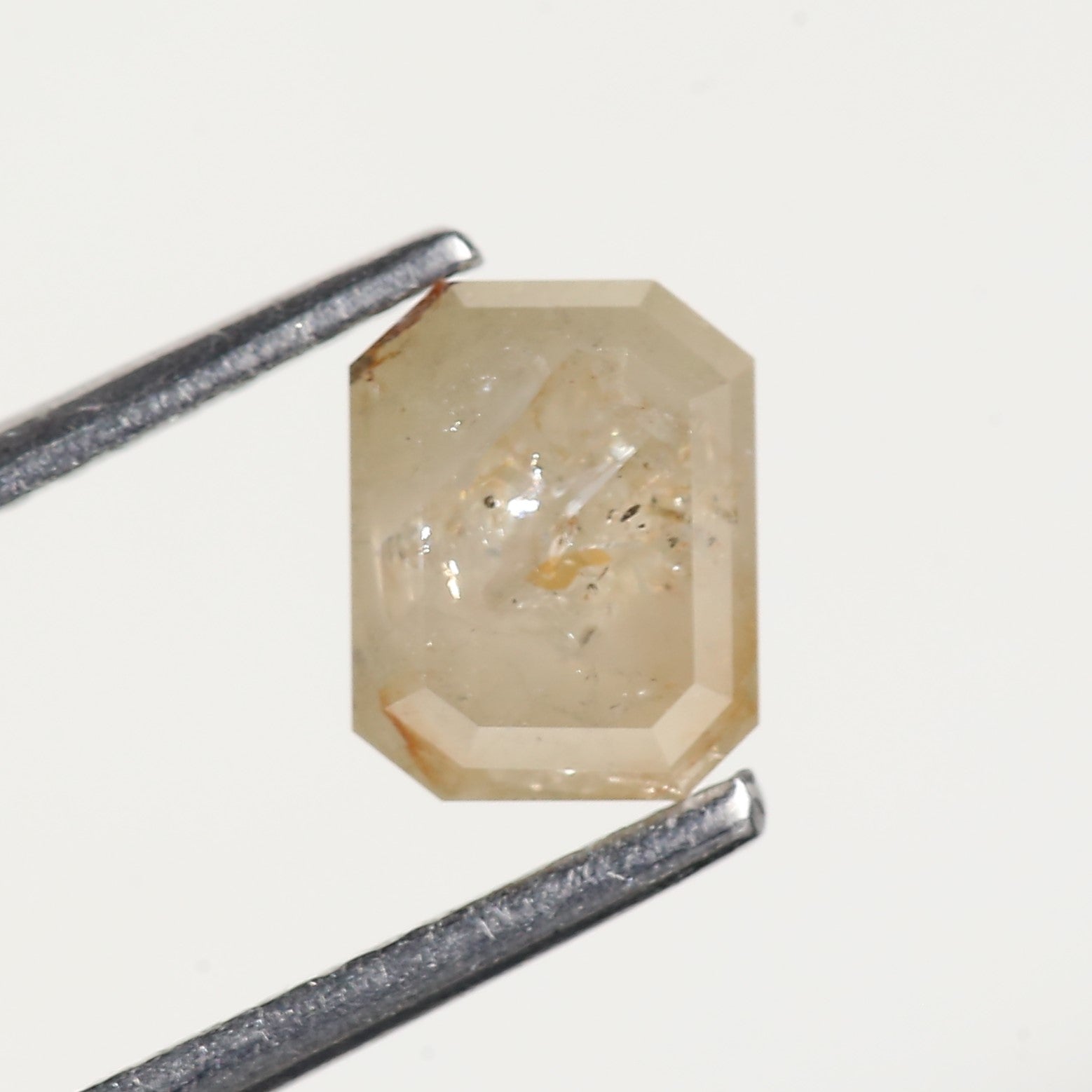 0.97 Carat Emerald Cut Salt and Pepper Natural Diamond 6.5 MM