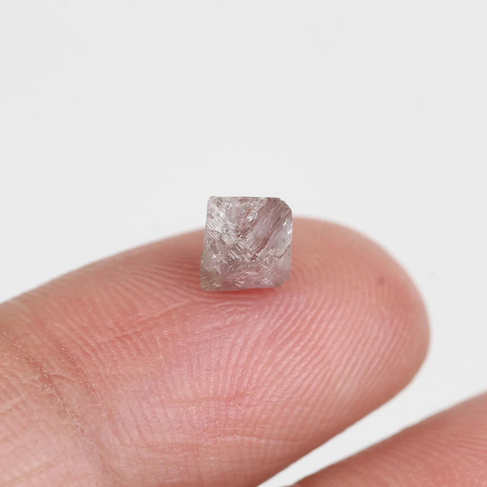 0.98 Carat Octahedron Purple Pink Natural Uncut Raw Loose Diamond 4.7 MM