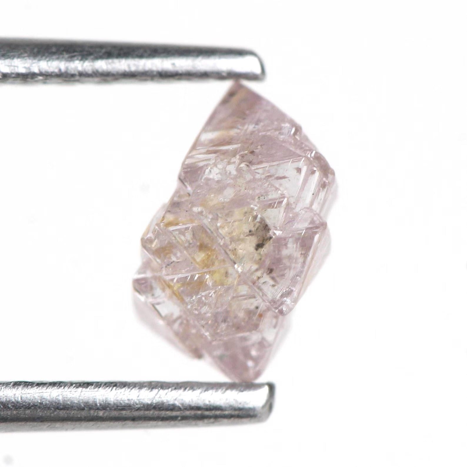 0.79 Carat Natural Rough Octahedron Crystal Purple Pink Raw Diamond 6.4 MM
