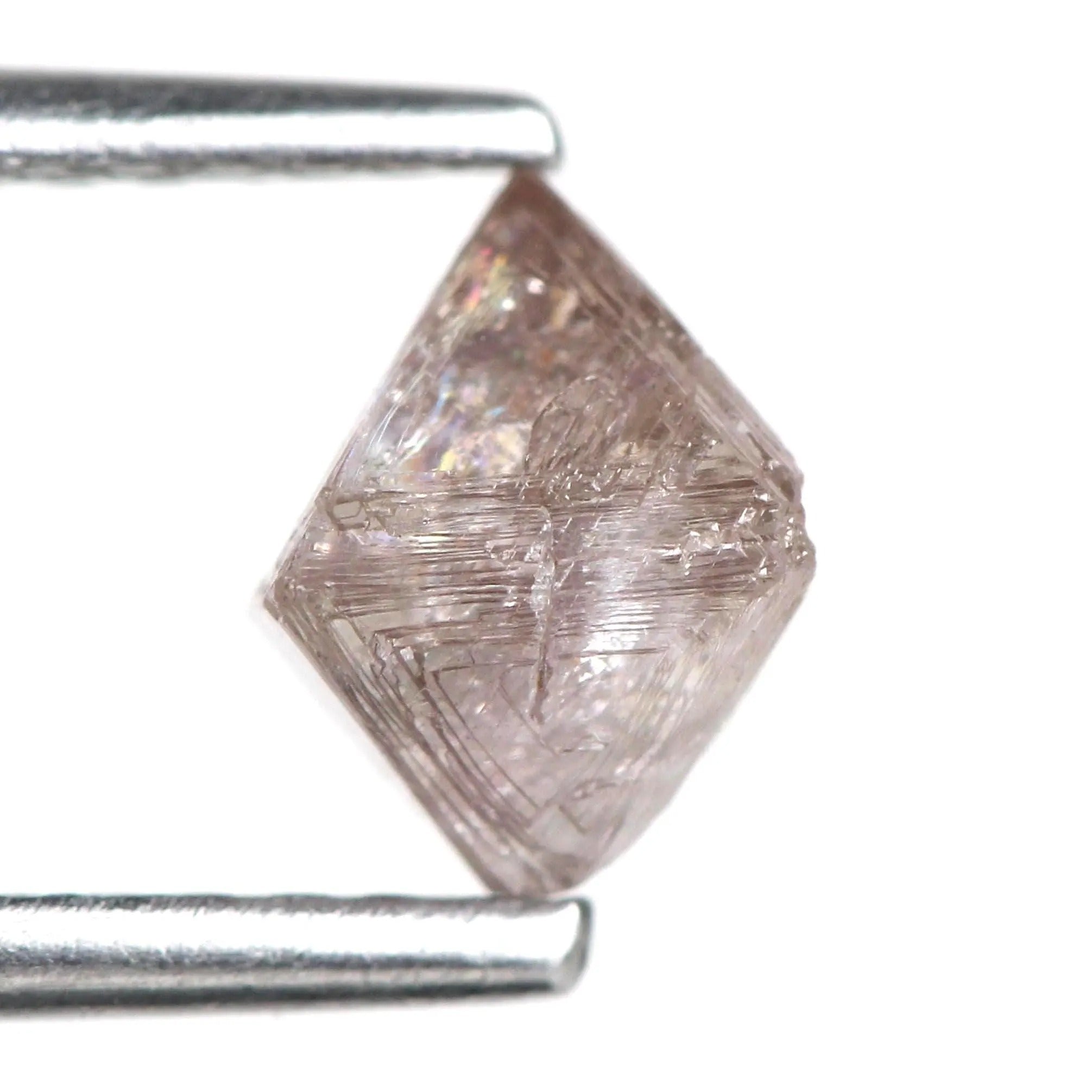 0.98 Carat Octahedron Purple Pink Natural Uncut Raw Loose Diamond 4.7 MM