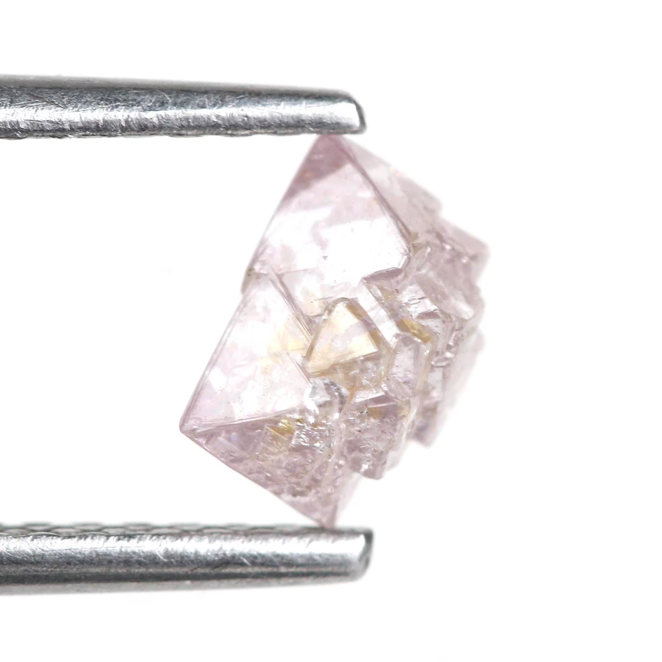 0.79 Carat Natural Rough Octahedron Crystal Purple Pink Raw Diamond 6.4 MM