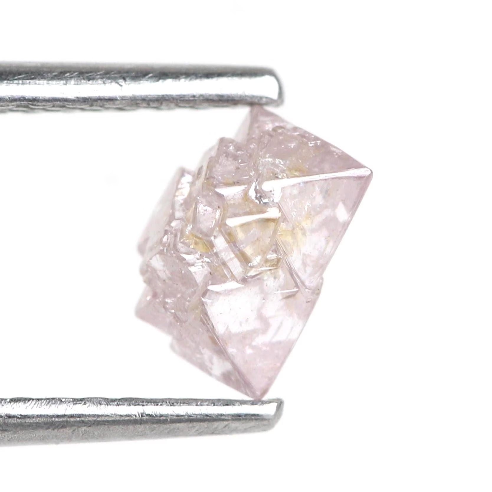 0.79 Carat Natural Rough Octahedron Crystal Purple Pink Raw Diamond 6.4 MM