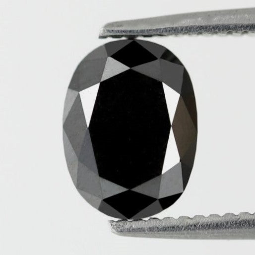 1.50 Carat Stunning Heated Black Beautiful Perfect Oval AAA Quality Natural Loose Diamond Perfect For Custom Unique Proposal Ring - Blackdiamond