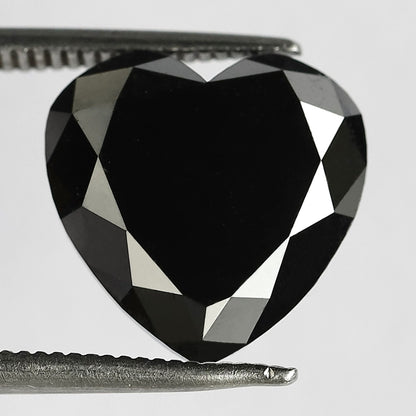 1.50 Carat Beautiful Heart Shape Diamond Treated Black Color Diamond Loose Natural Diamond For Making Unique Proposal Ring - Blackdiamond