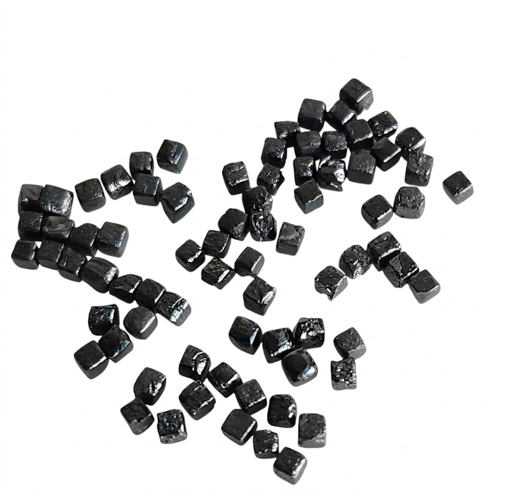 1 Ct Natural Rough Black Cube Diamond 1.5 - 2 MM Lot