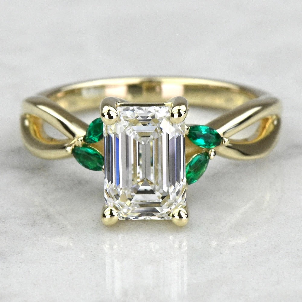 Lab Grown Emerald Diamond Ring