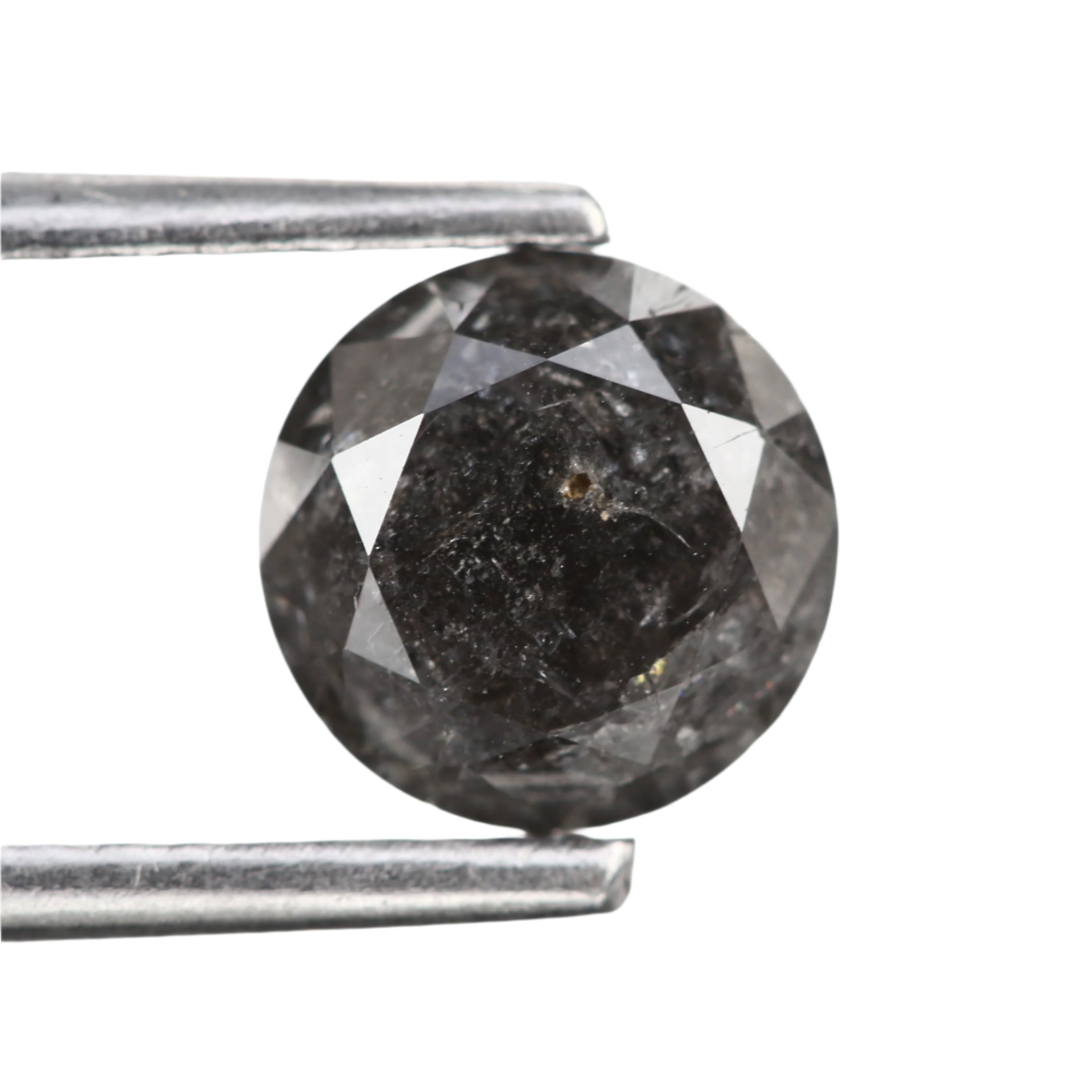 round brilliant salt and pepper diamond
