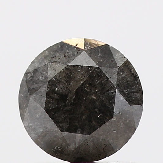 1.07 carat, Fancy Gray Diamond, Round Shape, Salt Pepper Diamond 6 MM - Blackdiamond