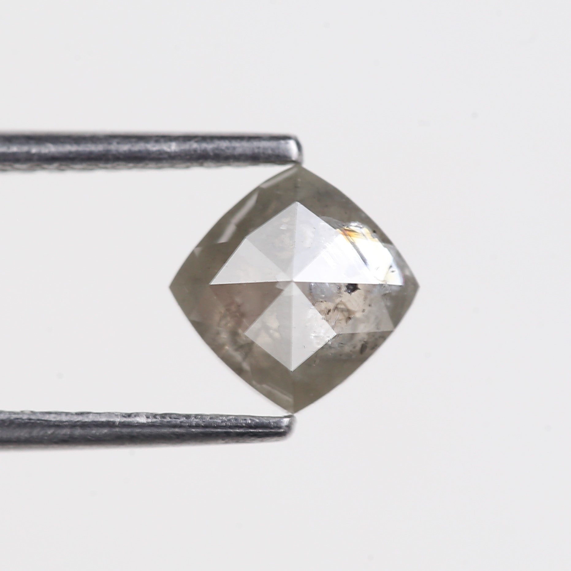 Rose Cut Cushion Salt and Pepper Diamond 5.66 MM
