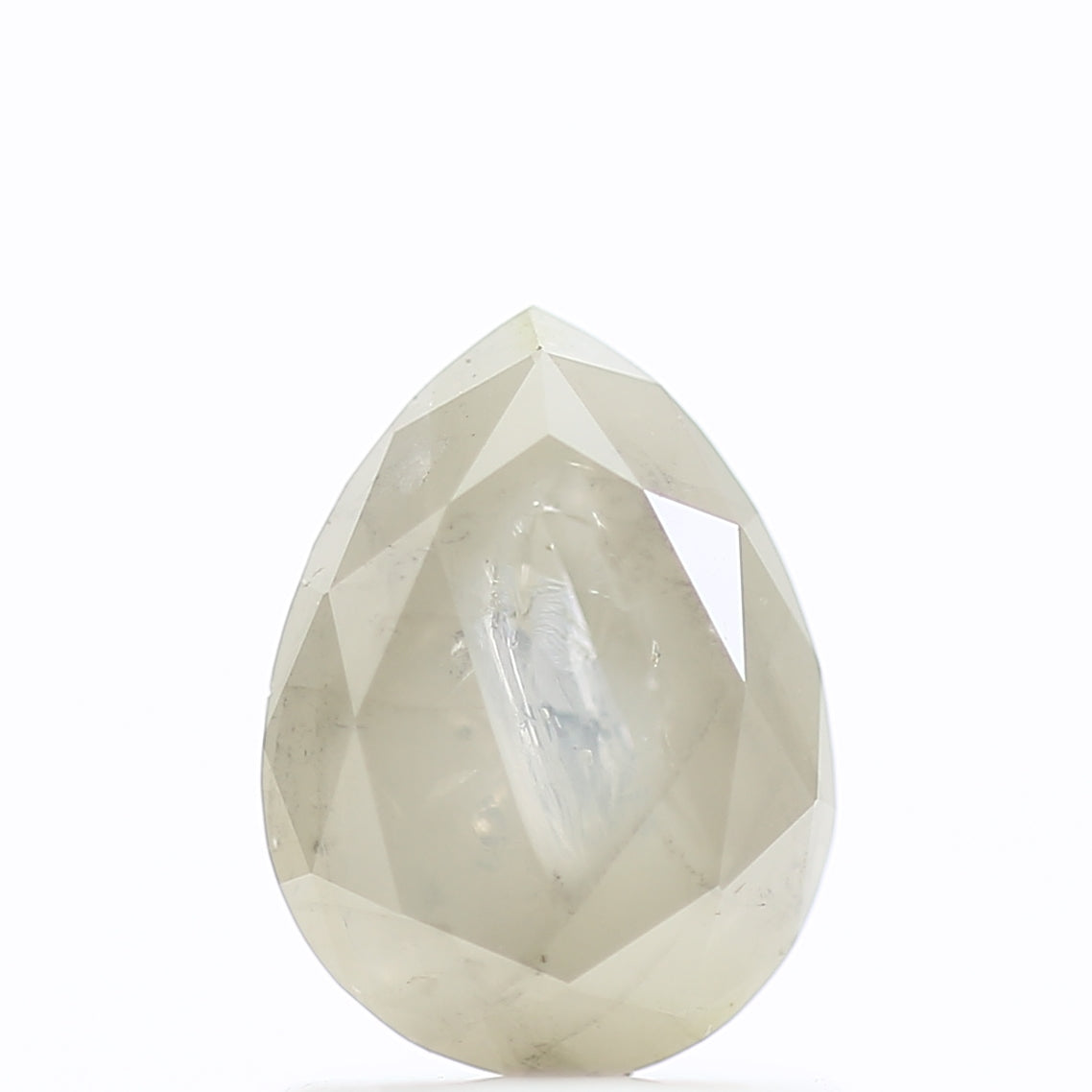 1.11 Carat Natural Grey Milky Pear Salt Pepper Diamond 7.72 MM
