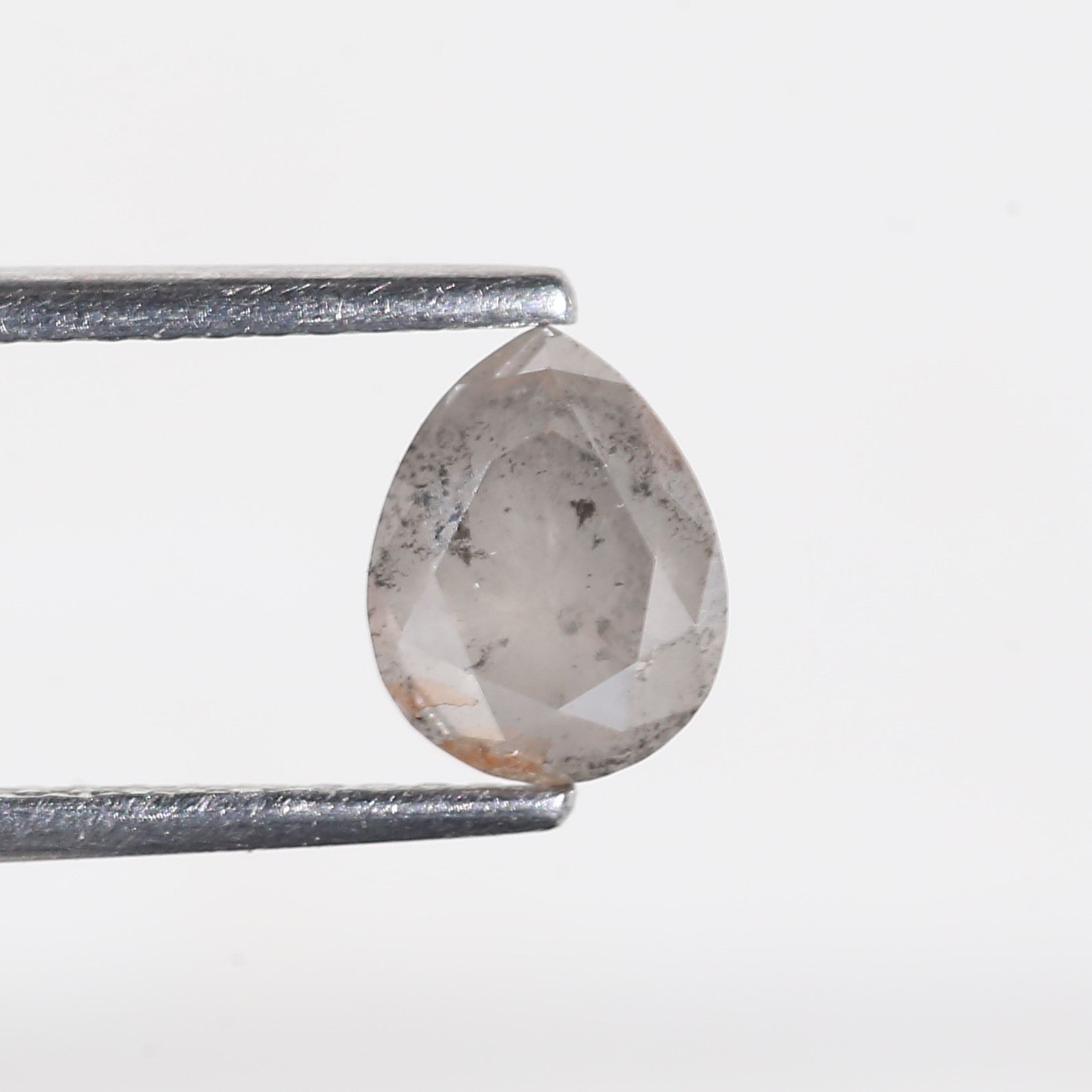 1.11 Carat Loose Pear Gray Salt and Pepper Diamond 6.9 MM