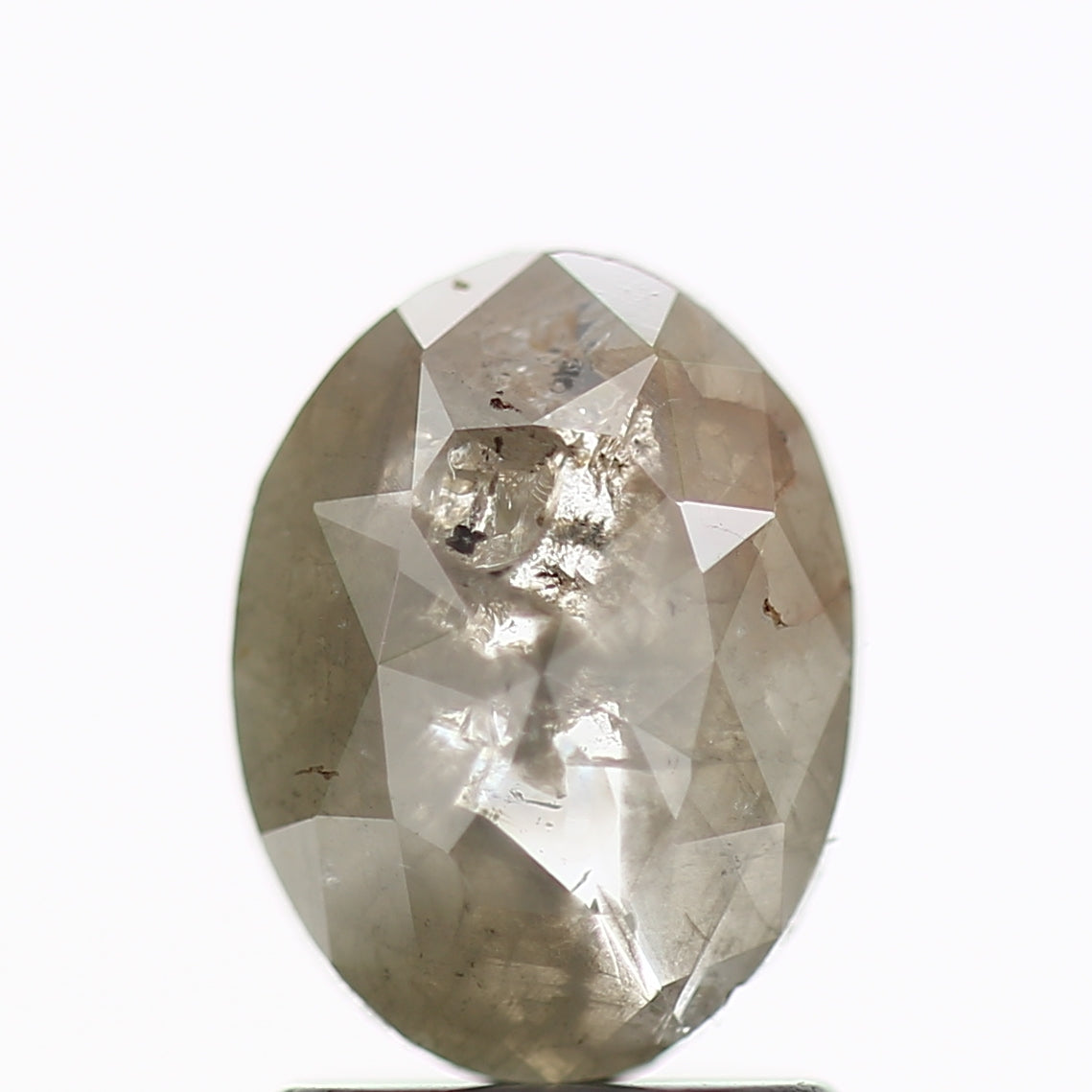1.11 Carat Natural Oval Gray Salt and Pepper Diamond 8.3 MM