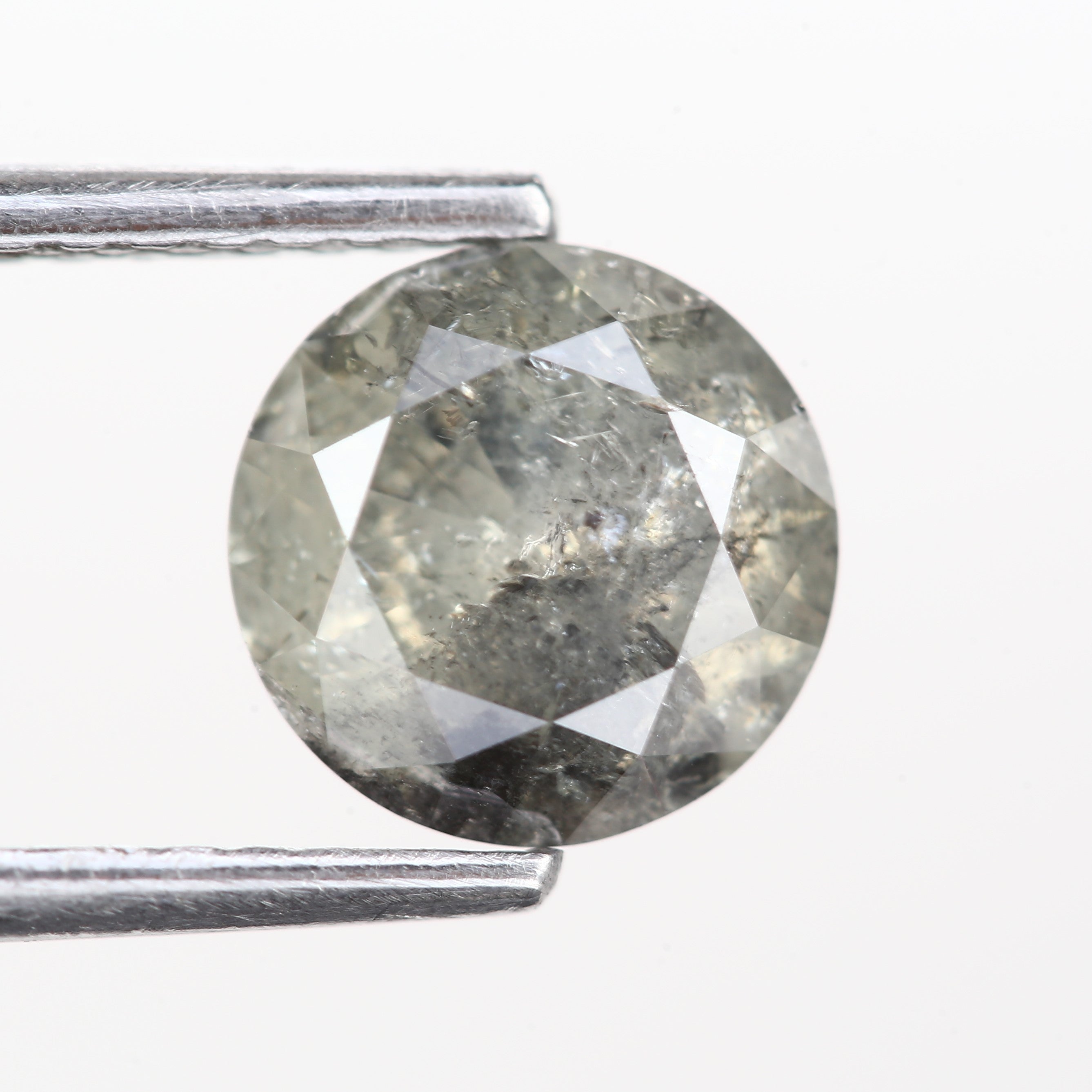 Salt and Pepper Diamond - Unique Grey Inclusions - Round Cut Natural Gemstone