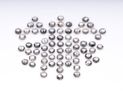 1.5 MM Salt and Pepper Rose Cut Natural Loose Earth Mined Diamond