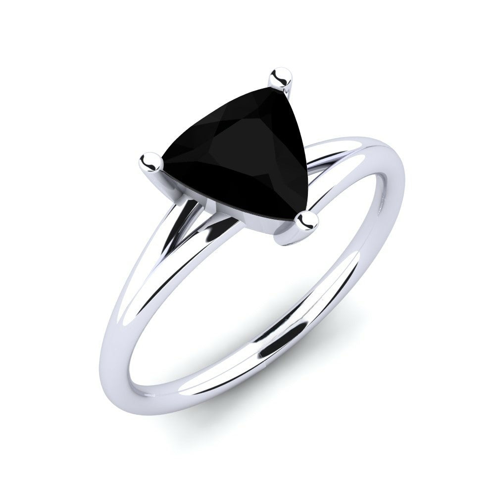 1.25 Carat Trillion Cut Black Diamond Engagement Ring