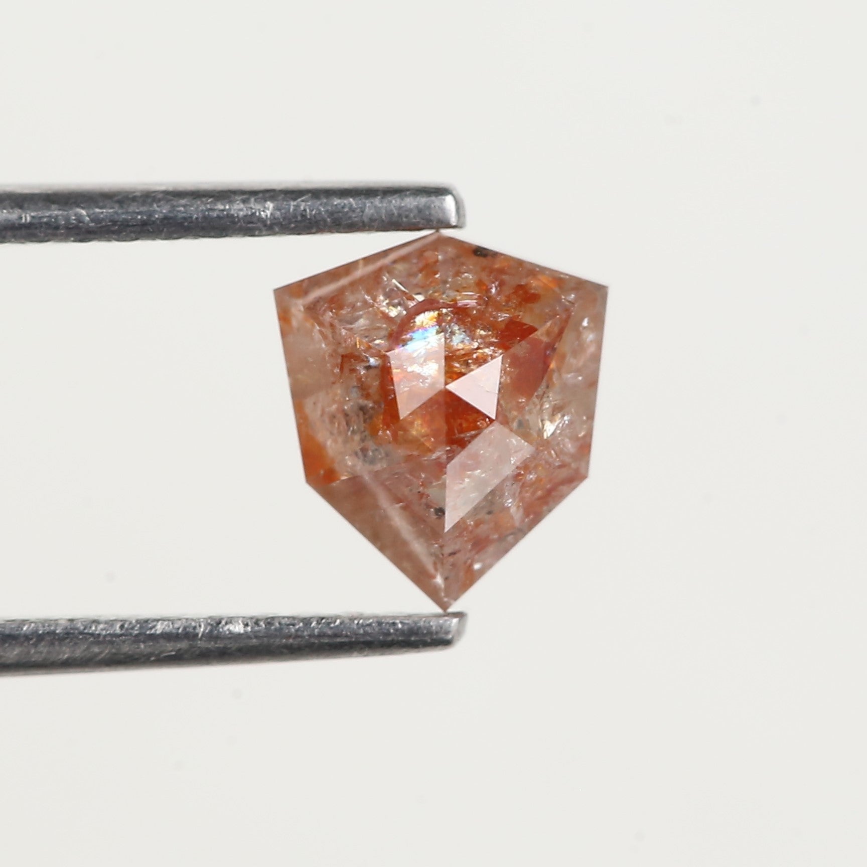 Natural Shield Orange Red Salt and Pepper Diamond 7 MM