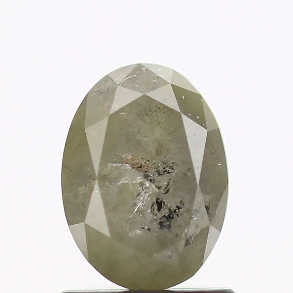 1.26 Carat Gray Salt and Pepper Oval Brilliant Cut Diamond 