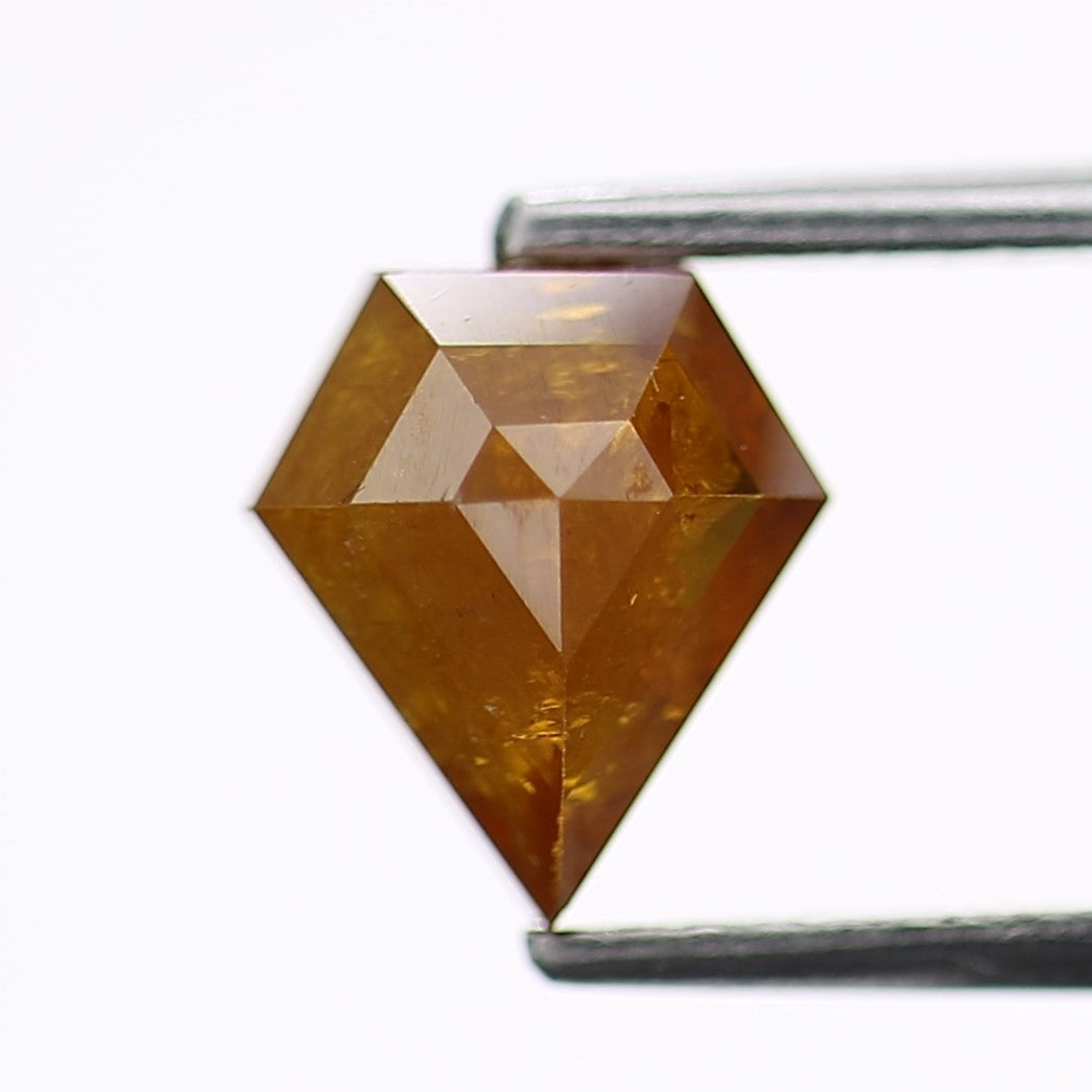 1.27 Carat Natural Orange Brown Kite Salt and Pepper Diamond 7.6 MM