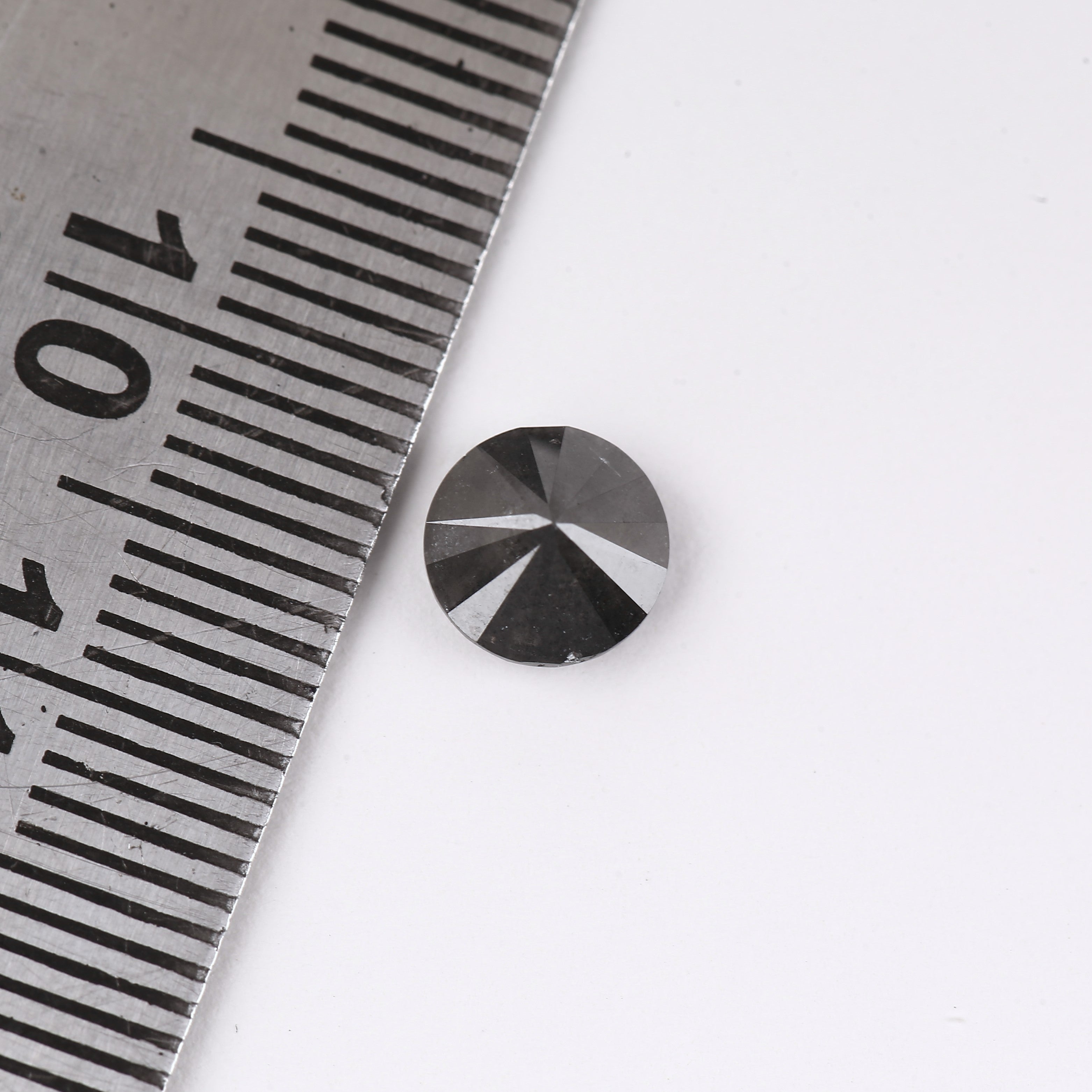 1.30ct Natural Celestial Stormy Black Salt and Pepper Diamond 6.4 MM