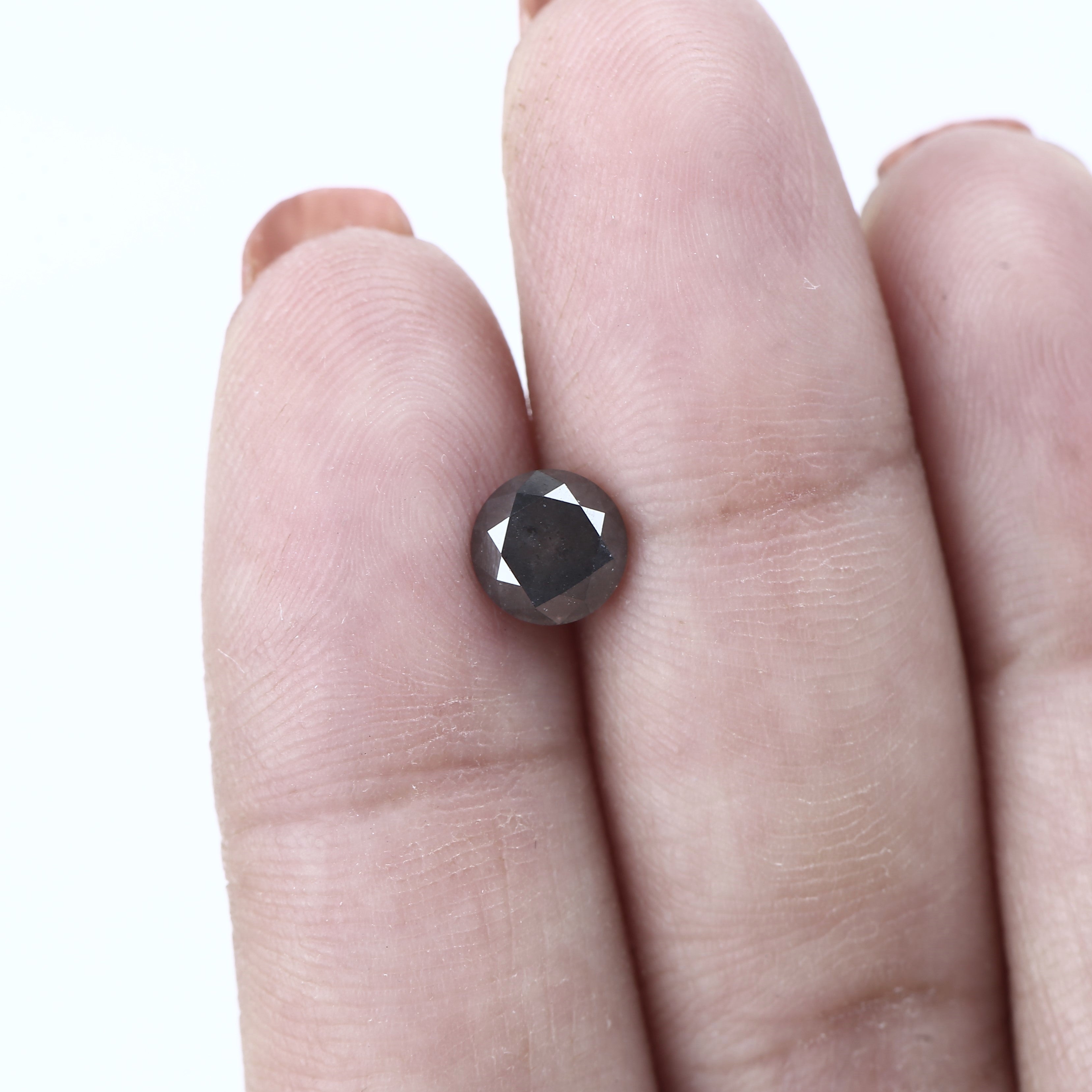 1.30ct Natural Celestial Stormy Black Salt and Pepper Diamond 6.4 MM